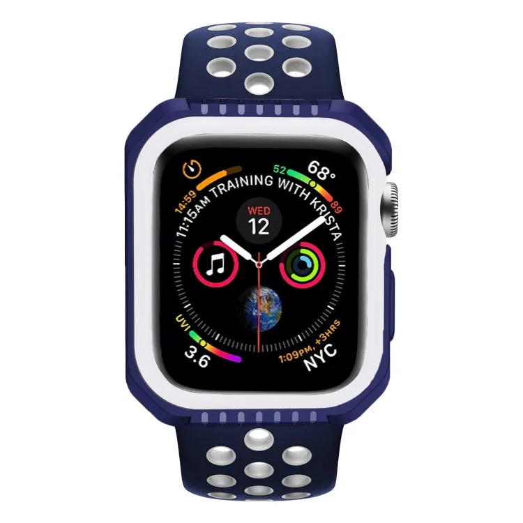 For Apple Watch Series Series 3 & 2 & 1 42mm Shockproof Two Color Protective Case(Blue White)