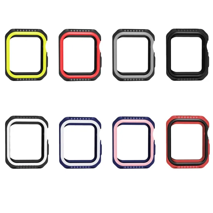 For Apple Watch Series Series 3 & 2 & 1 42mm Shockproof Two Color Protective Case(Blue White)