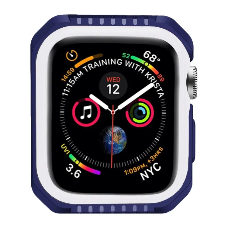 For Apple Watch Series Series 3 & 2 & 1 42mm Shockproof Two Color Protective Case(Blue White)