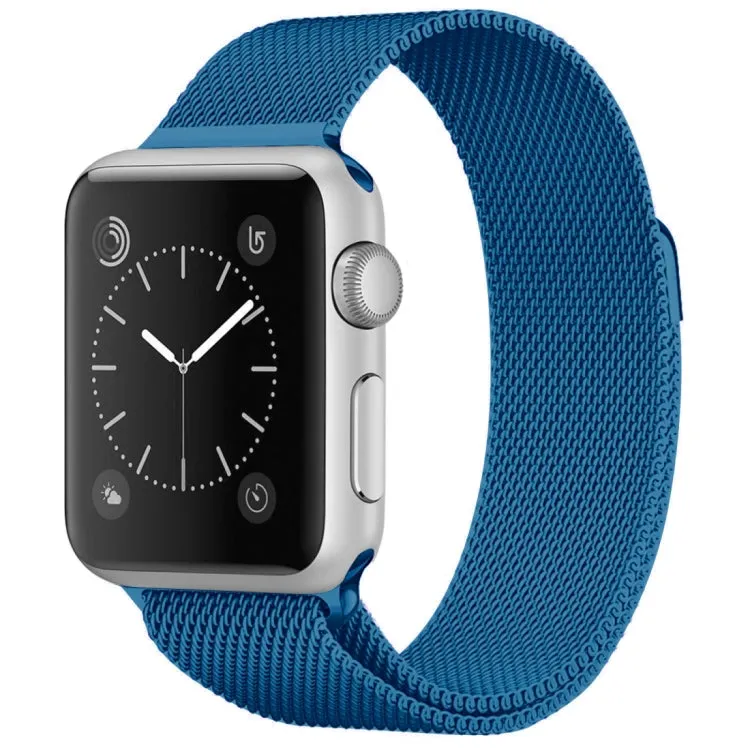 For Apple Watch Ultra 49mm&Watch Ultra 2 49mm / Series 9&8&7 45mm / 6 & SE & 5 & 4 44mm / 3 & 2 & 1 42mm Milanese Loop Magnetic Stainless Steel Watch Band(Porcelain Blue)