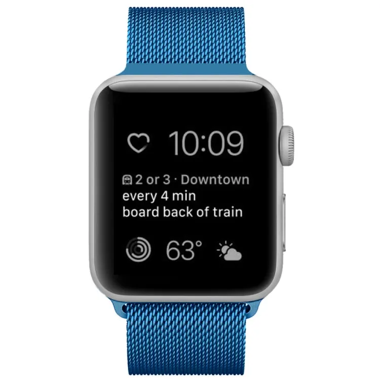 For Apple Watch Ultra 49mm&Watch Ultra 2 49mm / Series 9&8&7 45mm / 6 & SE & 5 & 4 44mm / 3 & 2 & 1 42mm Milanese Loop Magnetic Stainless Steel Watch Band(Porcelain Blue)