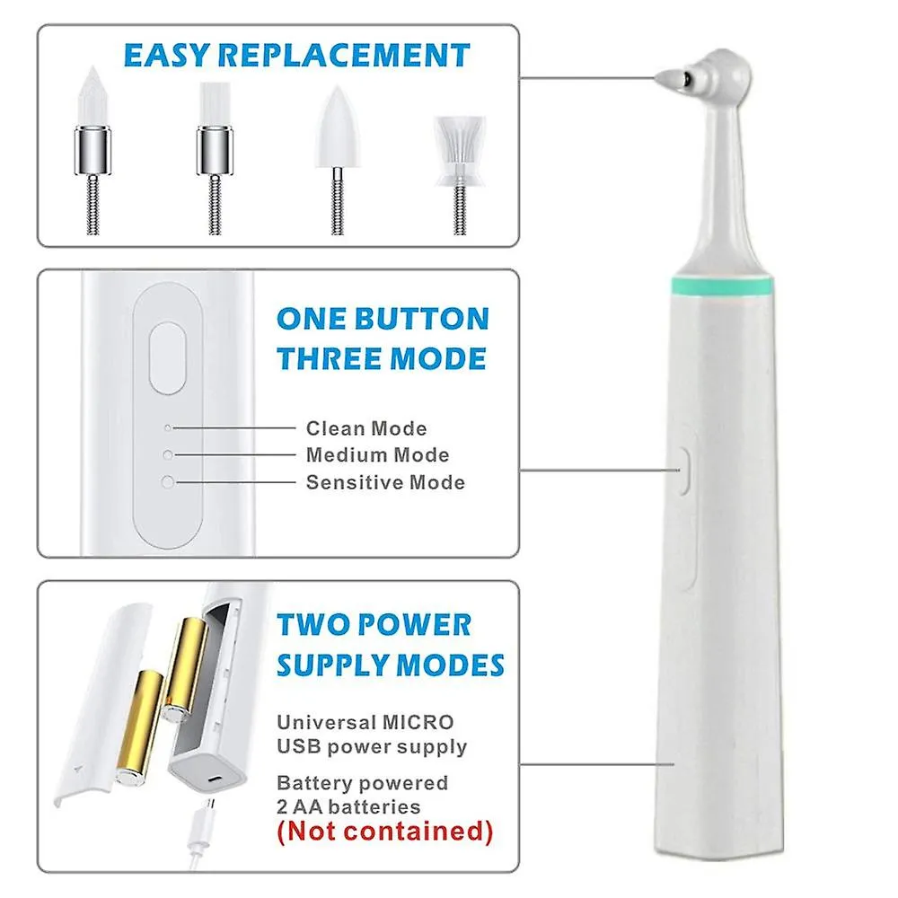 Green Multifunction Electric Tooth Polisher Dental Stain Plaque Remover Teeth Whitening Cleaning Tool Remove