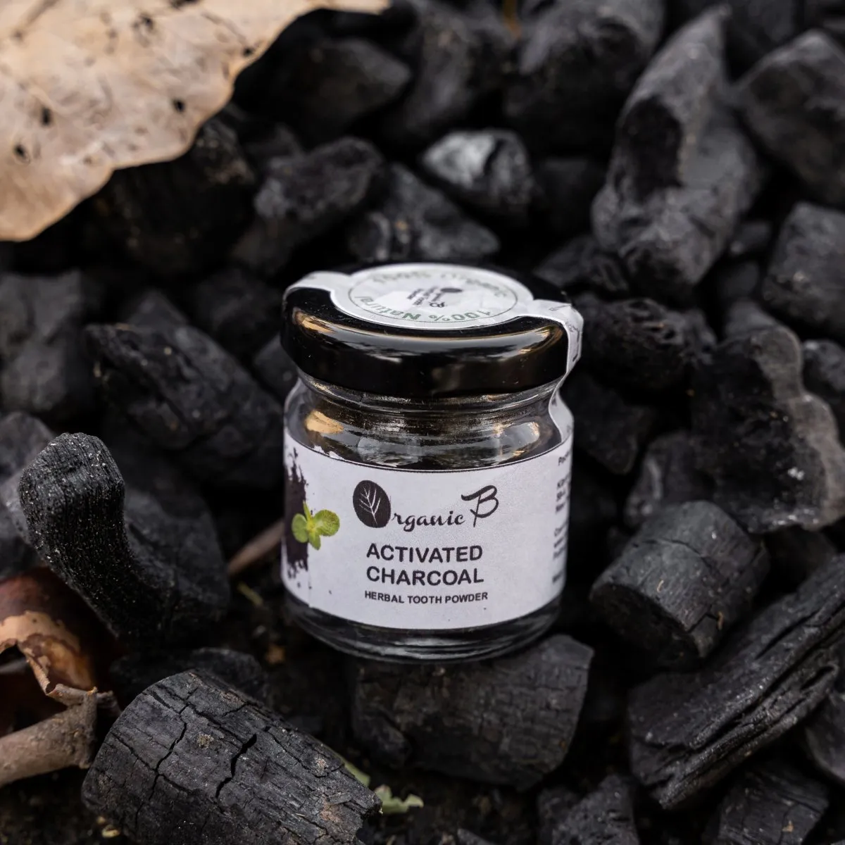 Herbal Charcoal Dental Powder with Tongue Cleaner