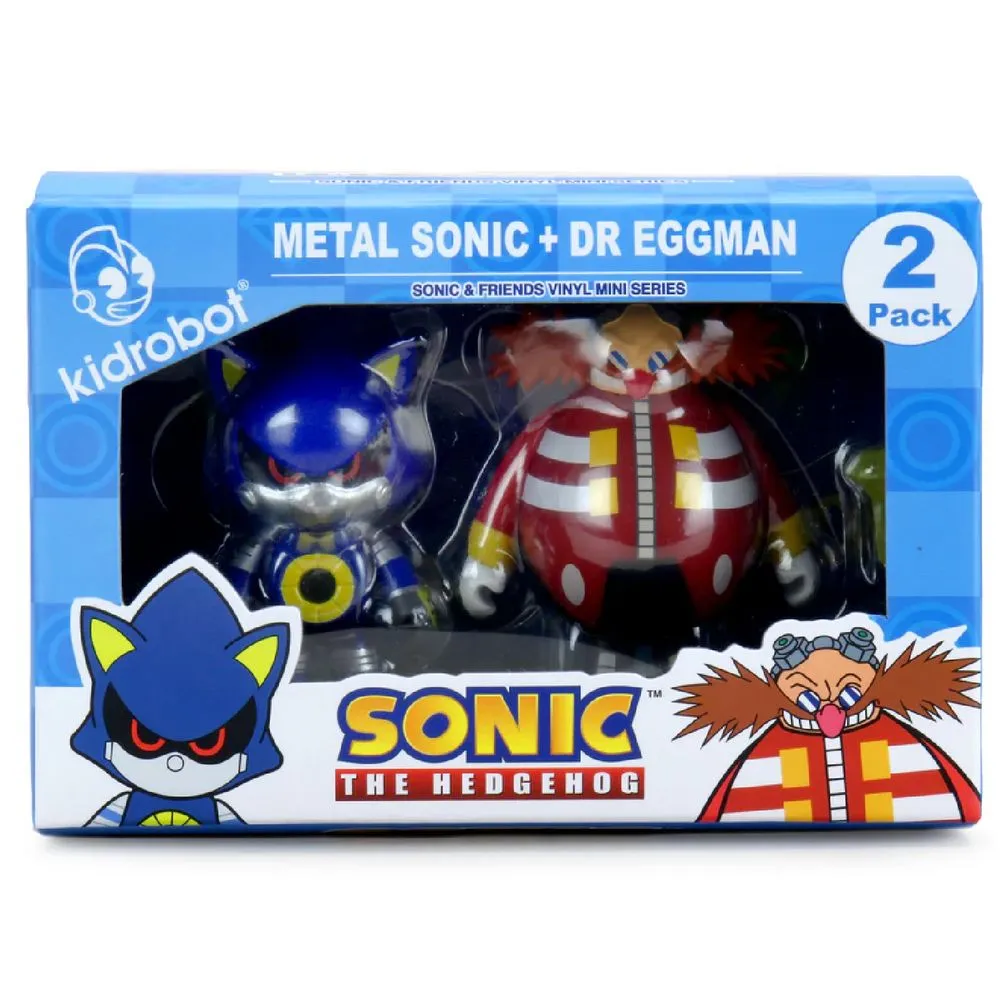 Kidrobot Sonic the Hedgehog 3" Vinyl Mini Series - Chaos Mini Series Dr. Robotnik and Metal Sonic 2 Pack