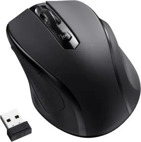 LODVIE Wireless Mouse for Laptop, 2400 DPI Wireless Computer Mouse with 6 Buttons,2.4G Ergonomic USB Cordless Mouse,18 Months Battery Life Mouse for Laptop PC Mac Computer Chromebook MacBook - Black