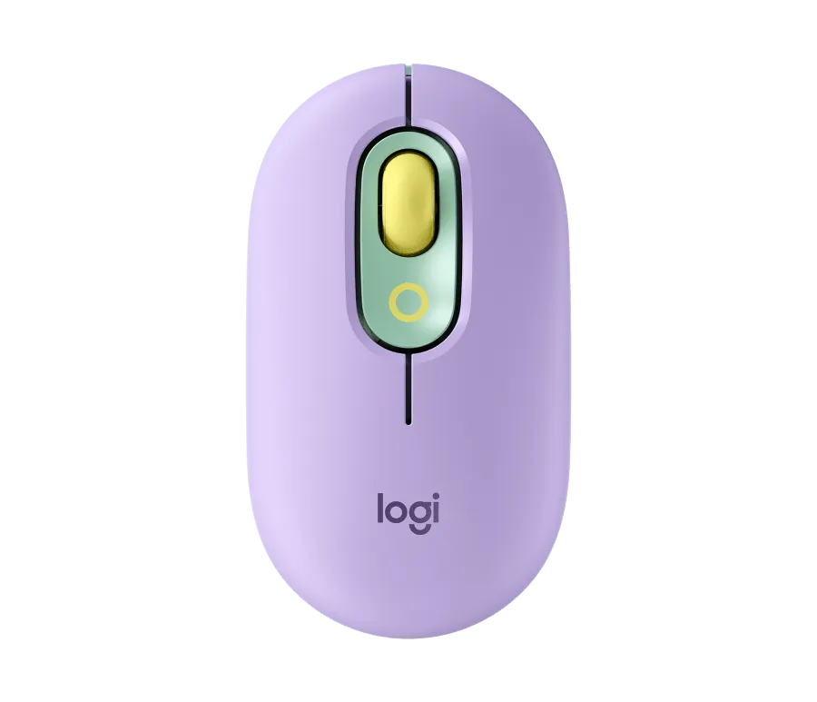 Logitech POP Wireless Mouse Cute and Colorful with Custom Emoji Button for Computer PC Laptop Tablet (Pink, Purple, Yellow)