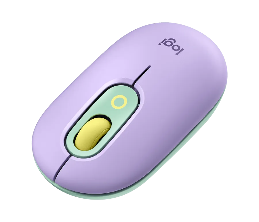 Logitech POP Wireless Mouse Cute and Colorful with Custom Emoji Button for Computer PC Laptop Tablet (Pink, Purple, Yellow)