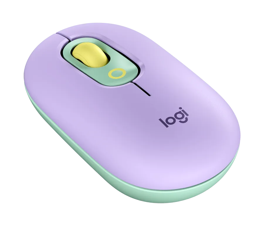 Logitech POP Wireless Mouse Cute and Colorful with Custom Emoji Button for Computer PC Laptop Tablet (Pink, Purple, Yellow)