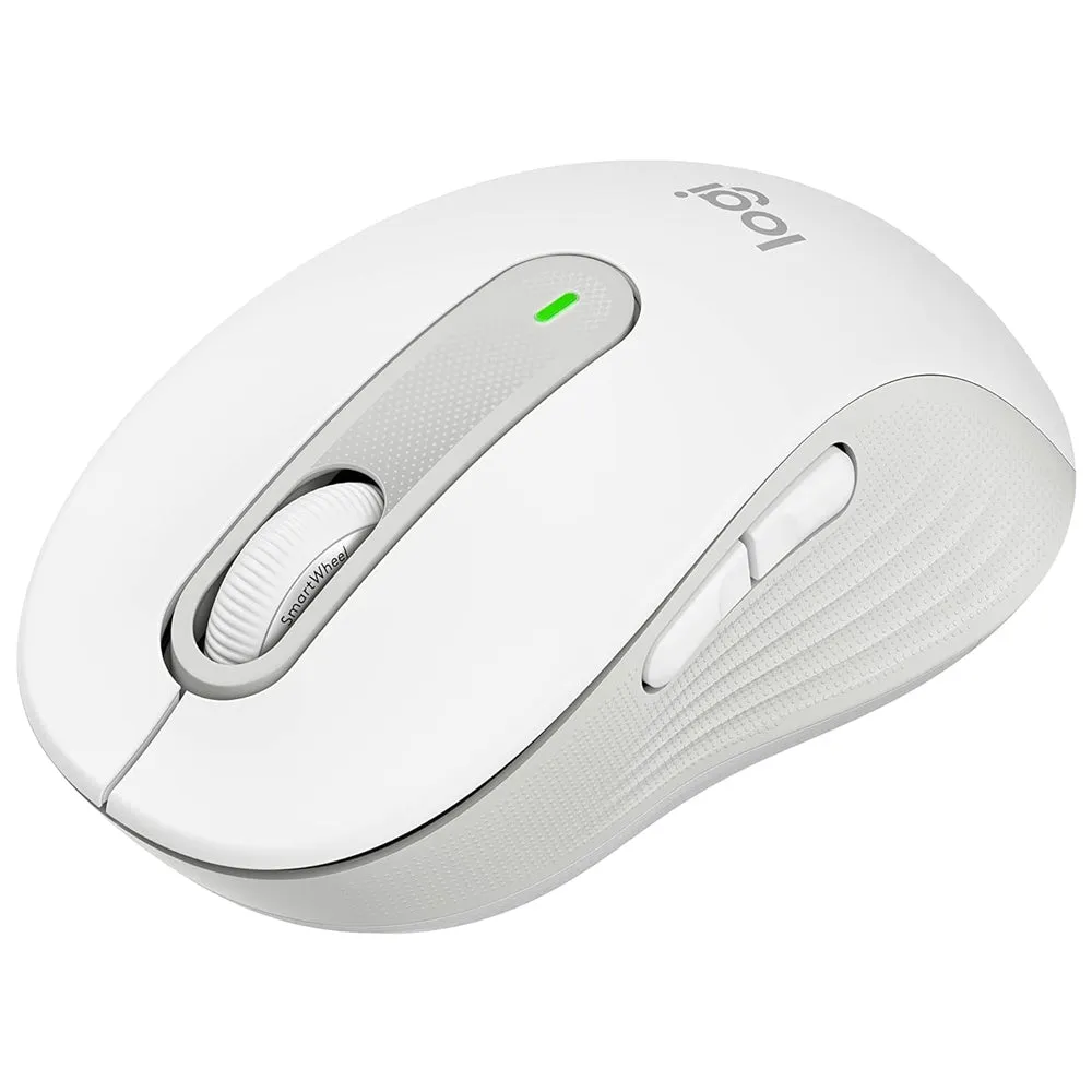 Logitech Signature M650 / M650L Wireless Optical Mouse For Business with Precision Scrolling Smart Wheel, Silent Touch Reduced Clicky Keys, Programmable Side Buttons, and Logi Bolt and Bluetooth Connectivity - Graphite, Off White