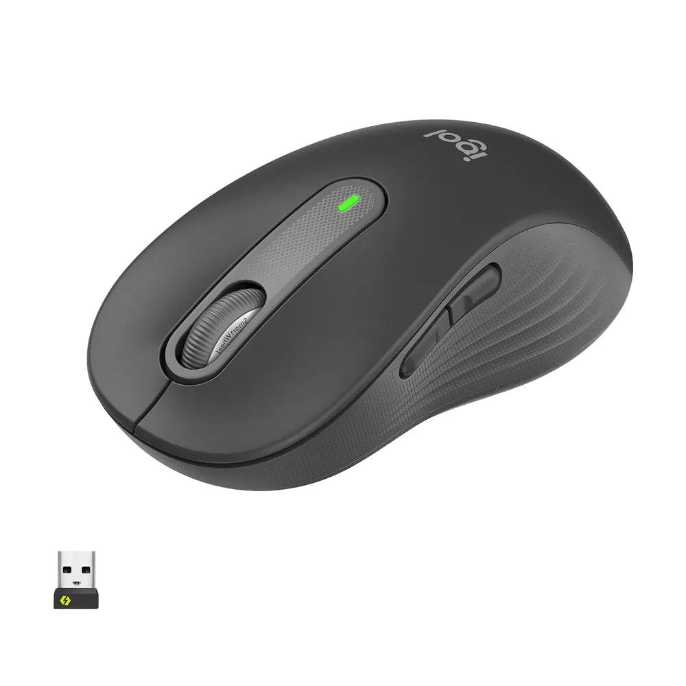 Logitech Signature M650 / M650L Wireless Optical Mouse For Business with Precision Scrolling Smart Wheel, Silent Touch Reduced Clicky Keys, Programmable Side Buttons, and Logi Bolt and Bluetooth Connectivity - Graphite, Off White