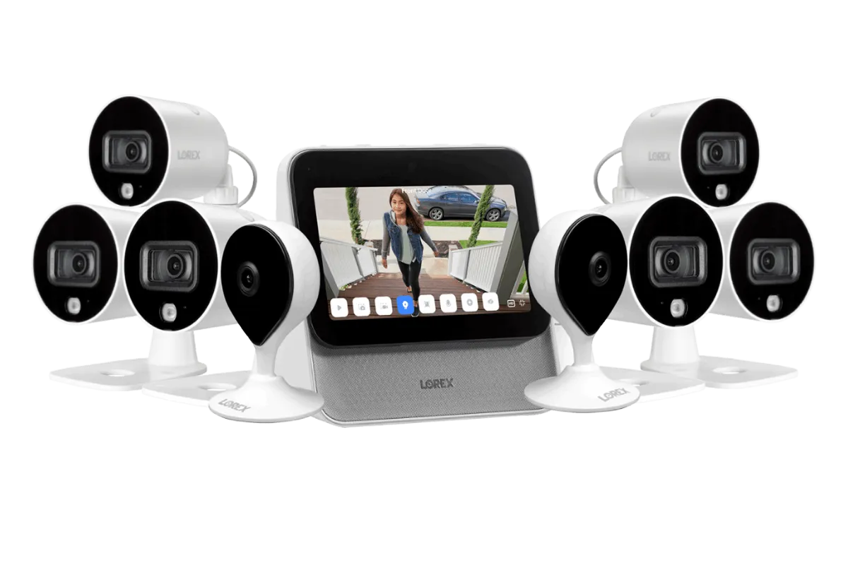 Lorex Smart Home Security Center with 2 Indoor and 6 Outdoor Wi-Fi Cameras