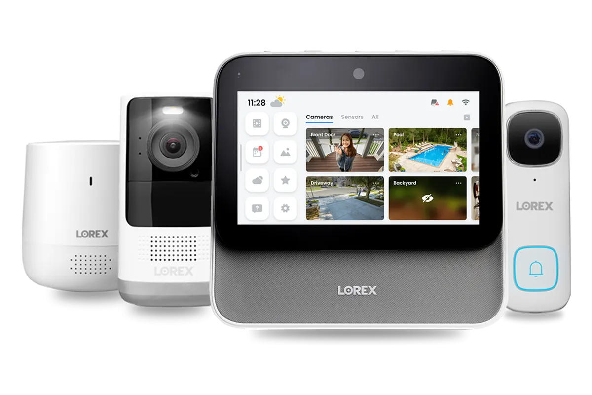 Lorex Smart Home Security Center with 2K Wire-Free Cameras, 2K Doorbell and Range Extender