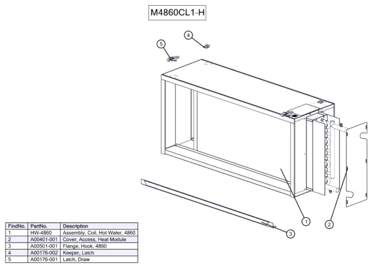 M4860CL1-H - Hydronic Unico Module, Heating (with Hot Water Coil)