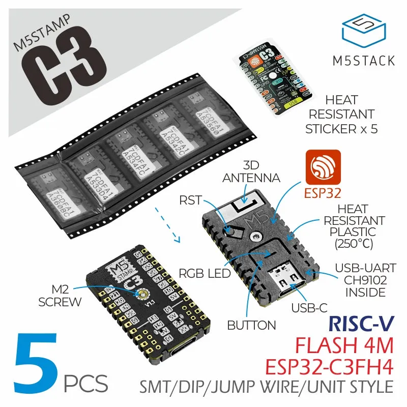 M5Stamp C3 (5pcs)