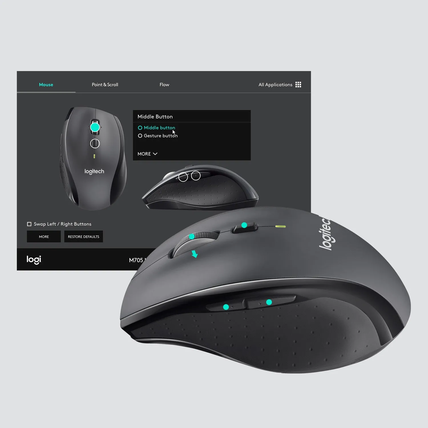 M705 Black Mouse Wireless