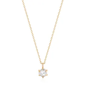 MARILYN | Rose Cut White Sapphire Solitaire Necklace