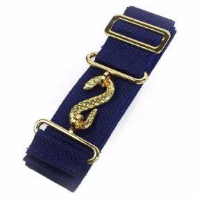 Masonic Apron Belt Extender - Navy Blue Belt with Silver/Gold Clasp