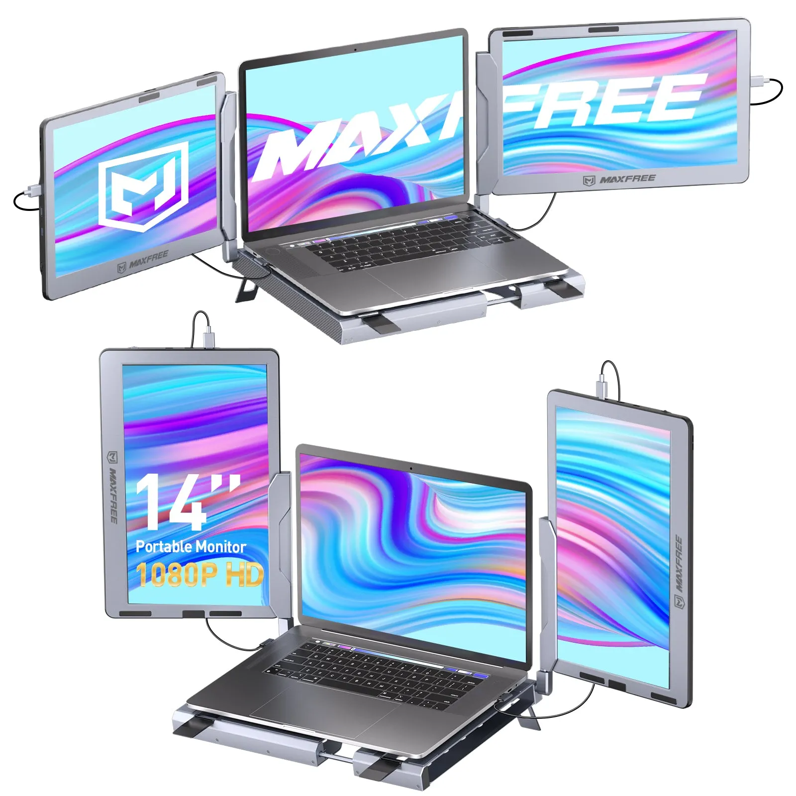 Maxfree F2 14" Triple Laptop Screen Extender