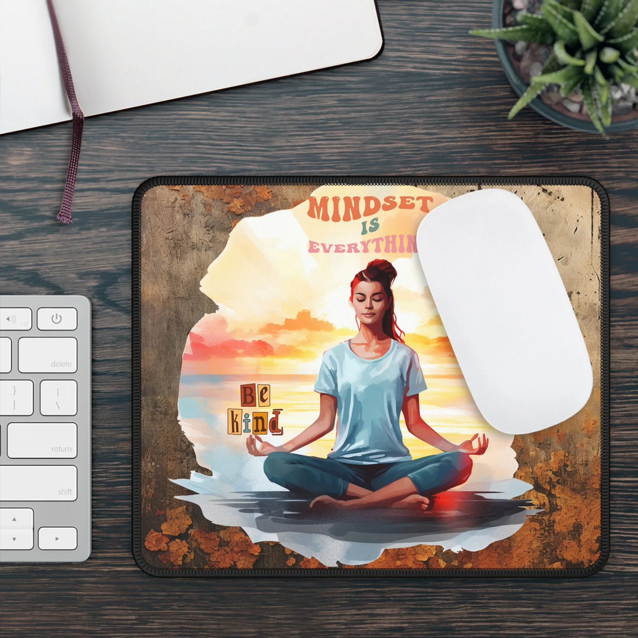 Mindset Is Everything Yoga Mouse Pad,Unique Gift For Meditation And Yoga Lover, Cute Yoga Mouse Pad, Mindful Yoga Gift, Yoga lover Mouse Pad, Yoga Instructor Gift, Gift For Yoga lovers, Gift For Yogi.