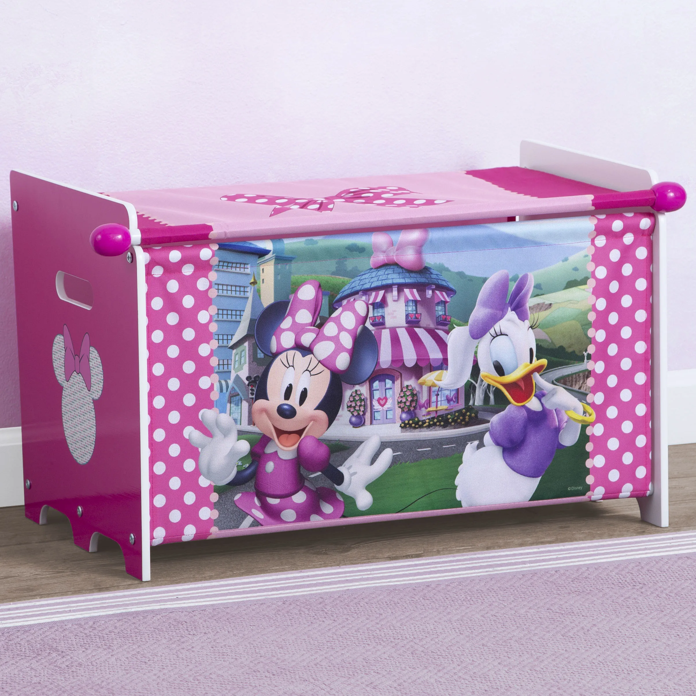 Minnie Mouse Toy Box with Retractable Fabric Top