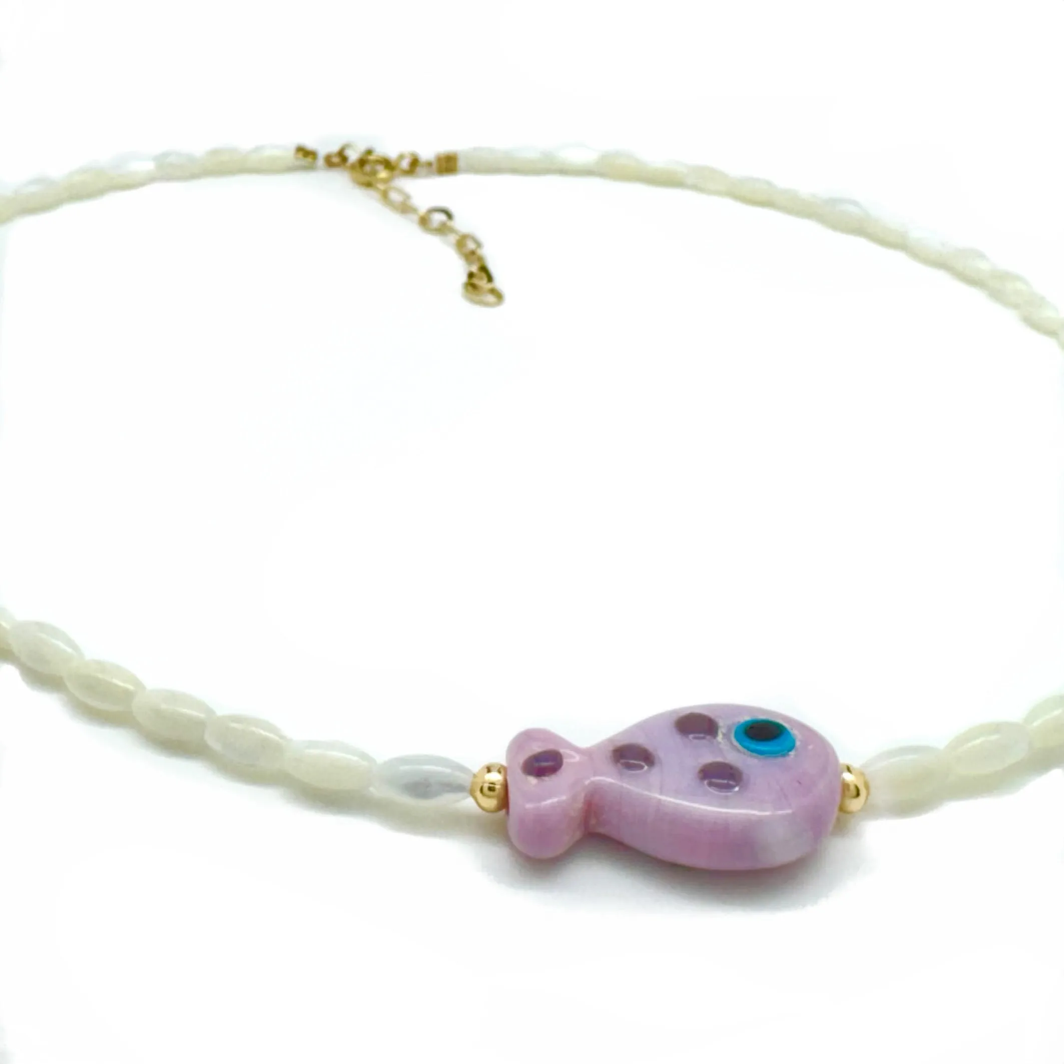 MOTHER OF PEARL FISH NECKLACE