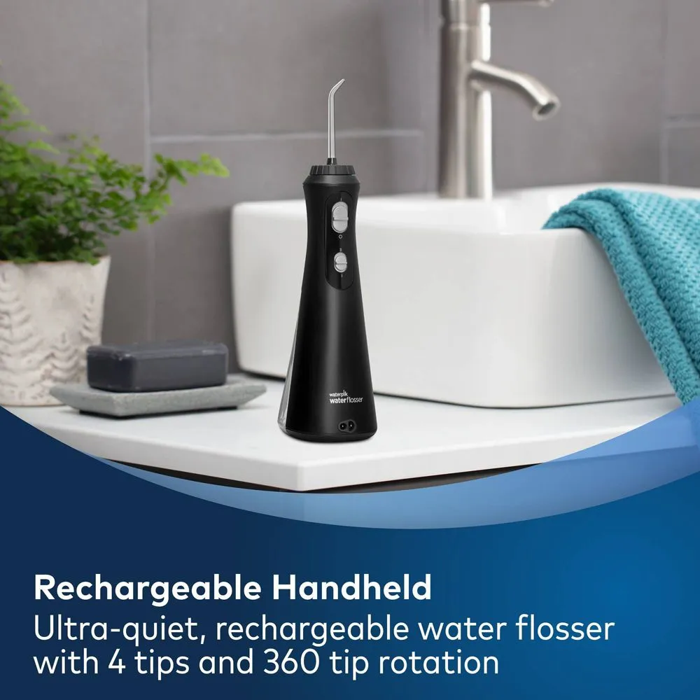 New - Waterpik Cordless Plus Rechargeable Water Flosser - WP-462 - Black