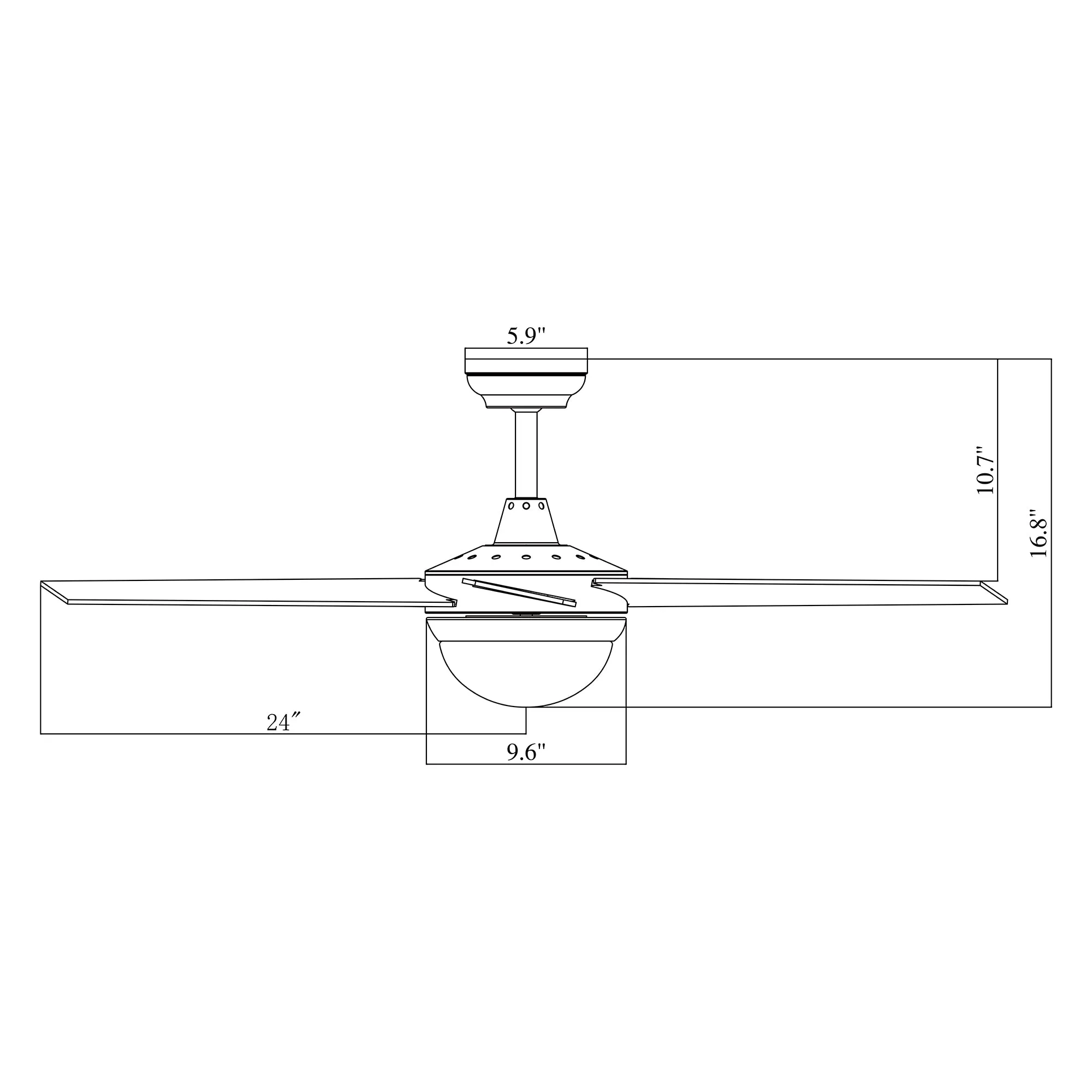 Nova Modern Smart Ceiling Fan with LED Light 48 inch