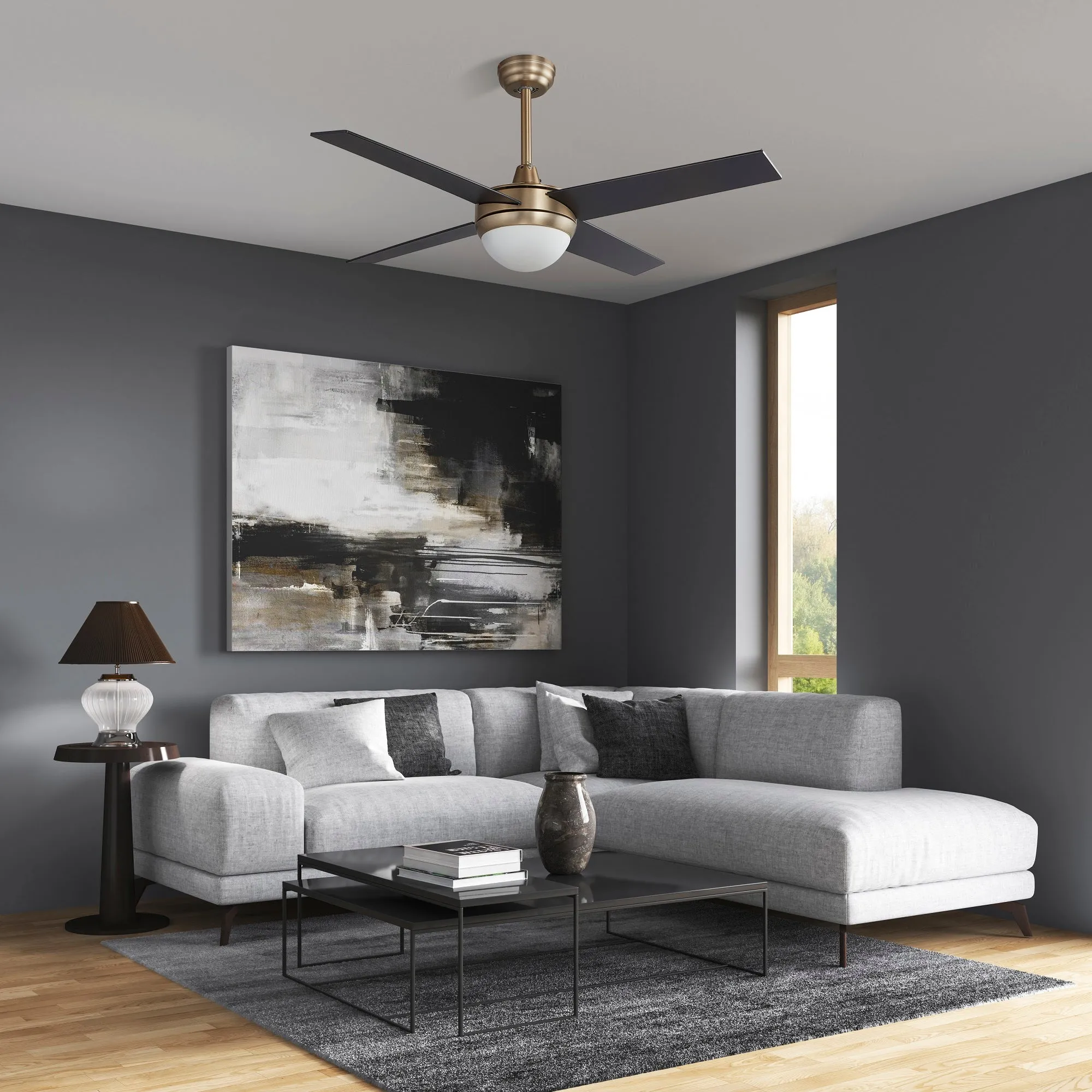 Nova Modern Smart Ceiling Fan with LED Light 48 inch