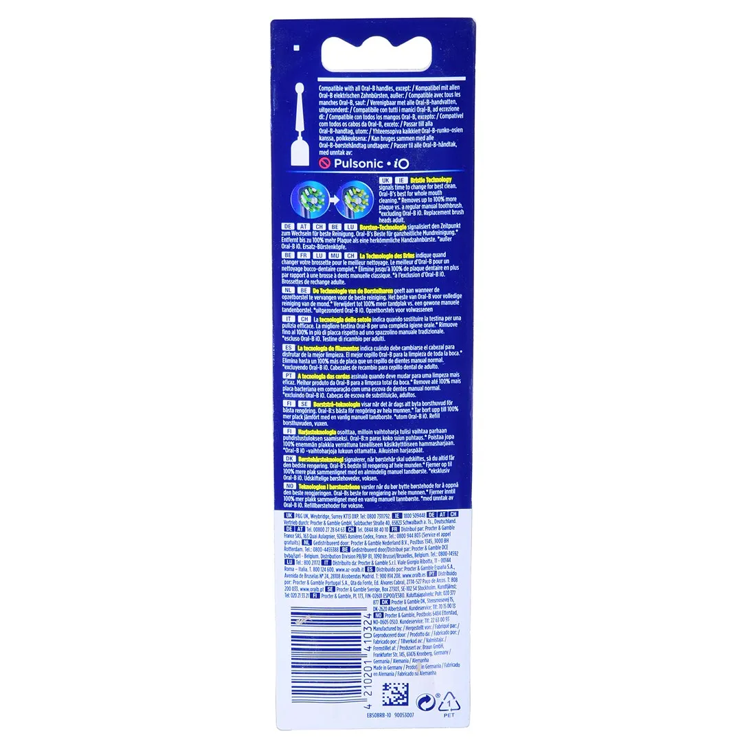 Oral-B Cross Action Eb50brb-10 (Clean Maximiser) Replacement Electric Toothbrush Heads Xxxl 10 Pc(S) Black