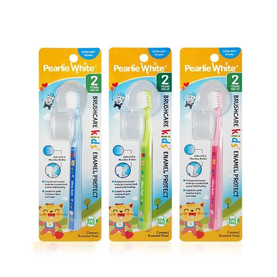 Pearlie White Triple Pack - BrushCare Enamel Protect KIDS Extra Soft Toothbrush