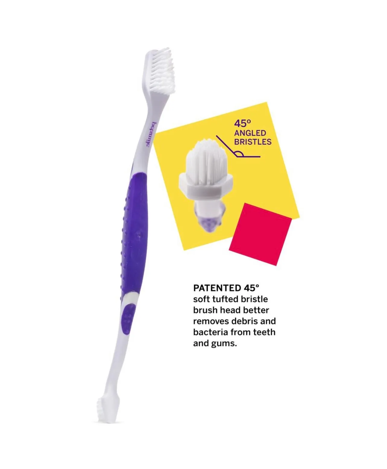 Petsmile Professional Pet Toothbrush - Patented 45° Dual-Ended Brush Head for Dog and Cat