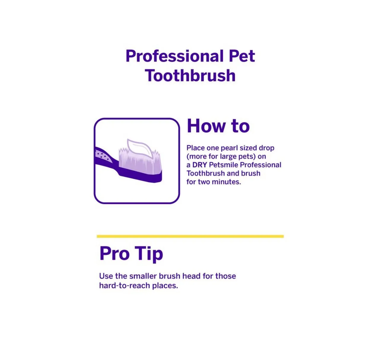 Petsmile Professional Pet Toothbrush - Patented 45° Dual-Ended Brush Head for Dog and Cat