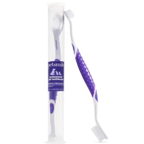 Petsmile Professional Pet Toothbrush - Patented 45° Dual-Ended Brush Head for Dog and Cat