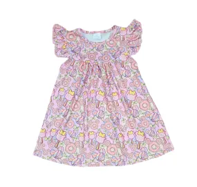 Pink Mouse Treats Milk Silk Flutter Dress