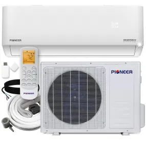 Pioneer® Diamante Ultra 18,000 BTU 21.5 SEER Wi-Fi Ductless Mini-Split Inverter   Air Conditioner Heat Pump Full Set with 16 Ft. Kit - 230V