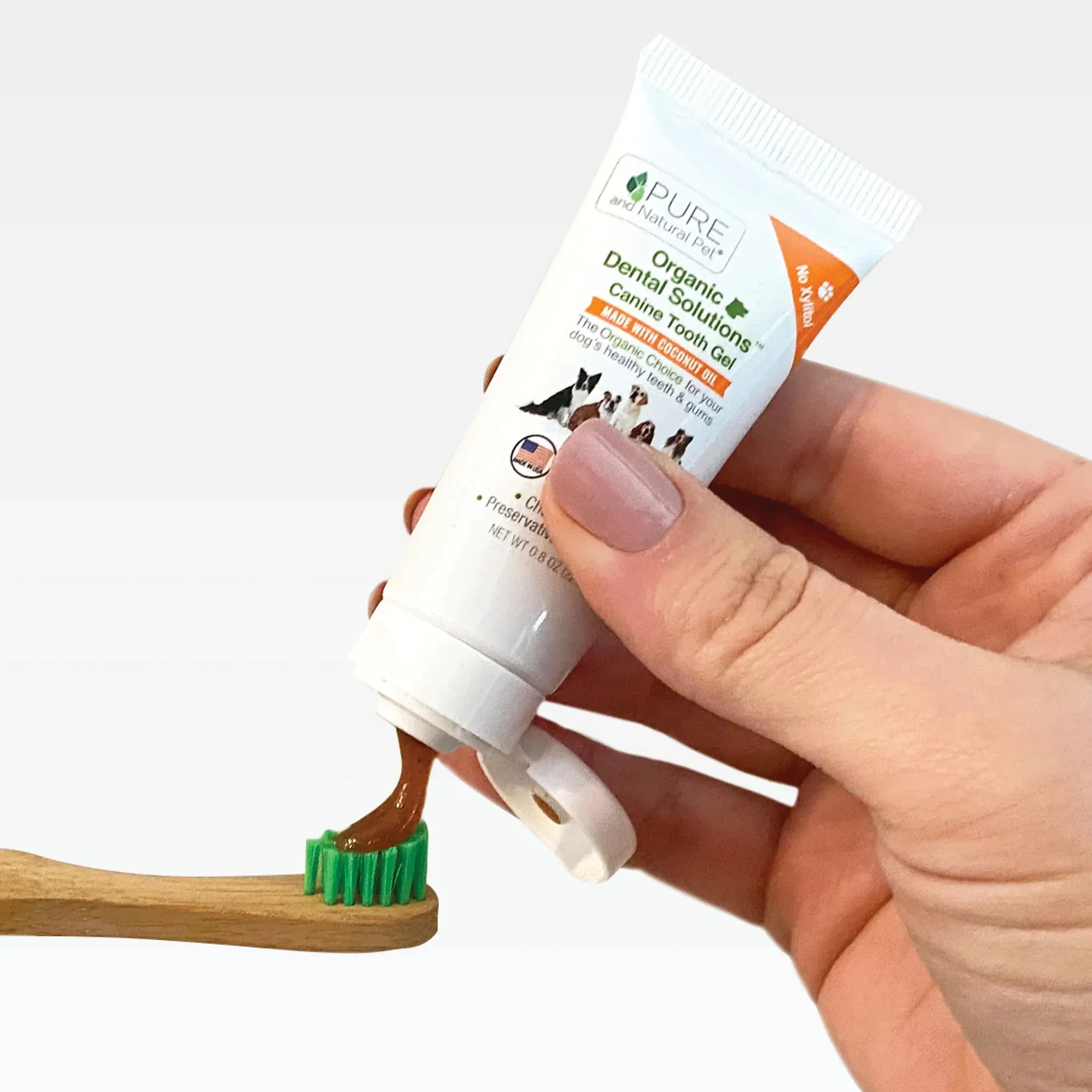 Pure and Natural Tooth Gel and Bamboo Toothbrush for Large Dogs - Organic Dental Solutions®