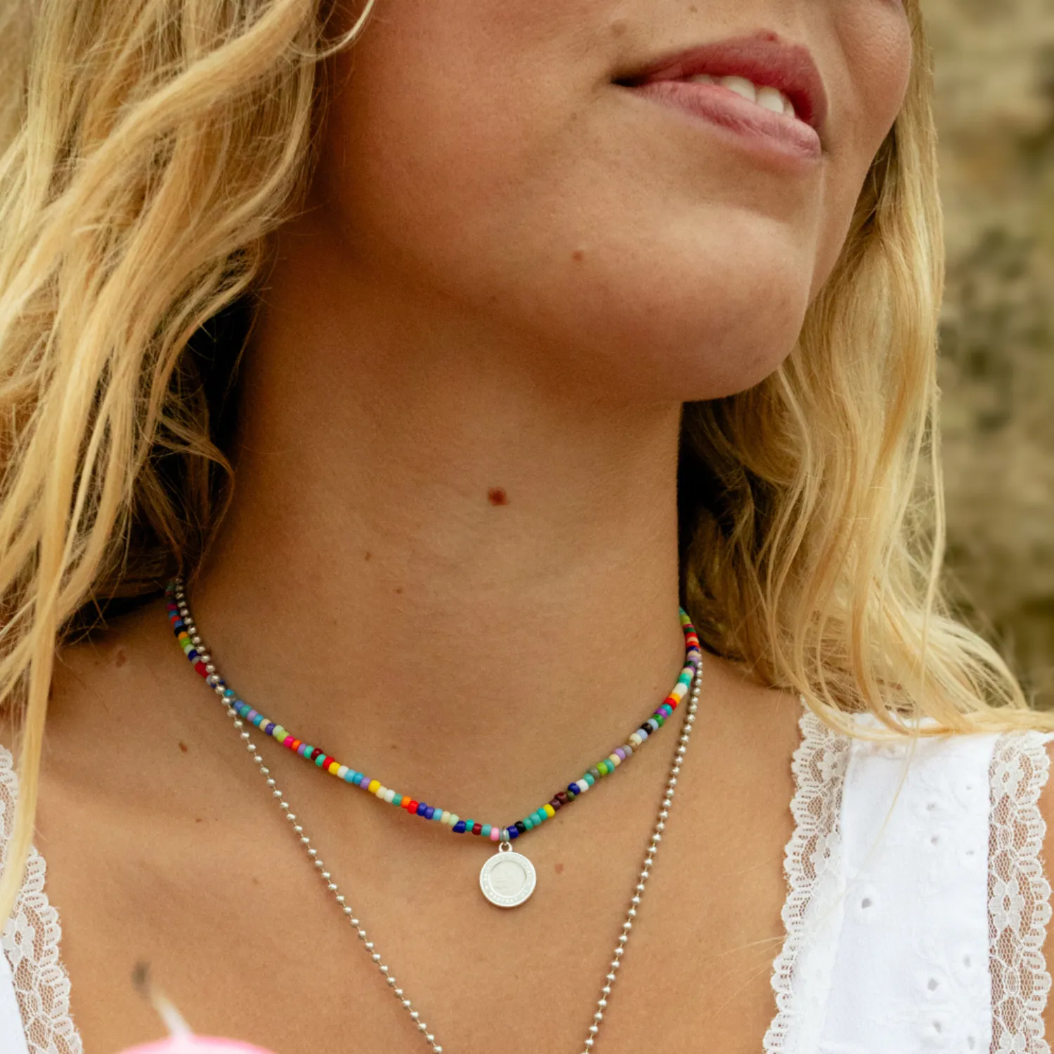 Rainbow Bead Choker