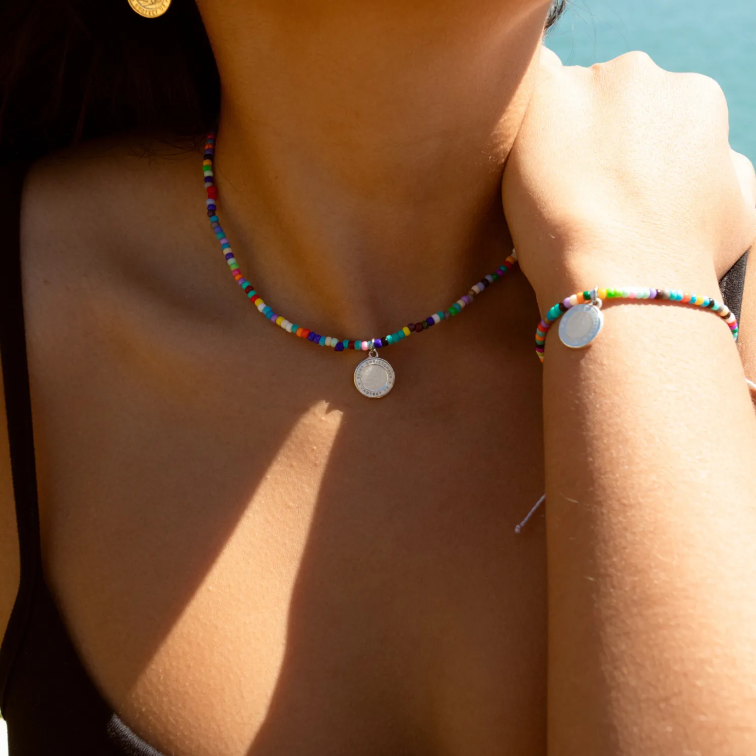 Rainbow Bead Choker