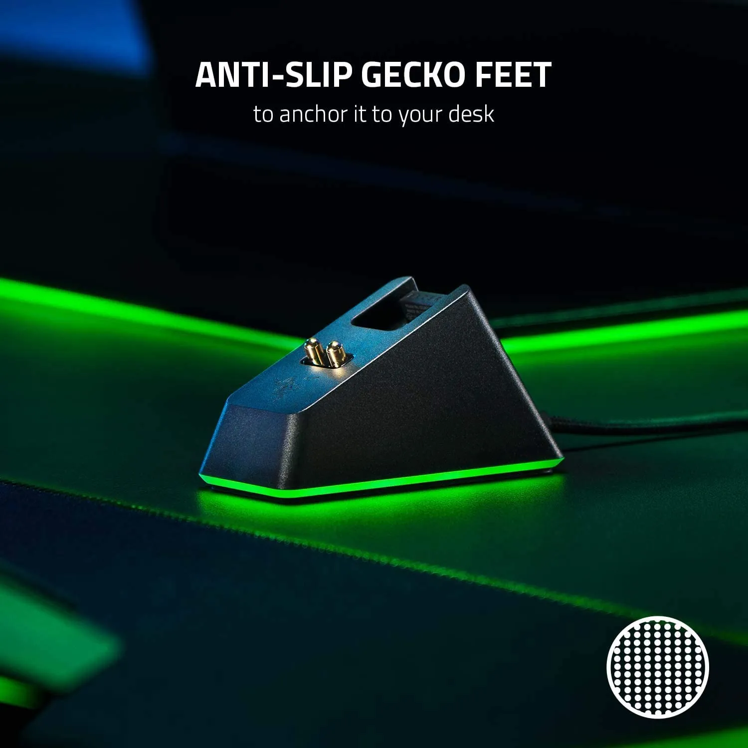 Razer Mouse Charging Dock Chroma: Magnetic Dock with Charge Status RGB Lighting - Anti-Slip Gecko Feet - Powered by Razer Chroma - Classic Black