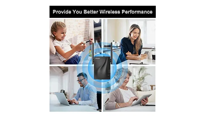 Rock Space WiFi Range Extender w/ 1200Mbps Signal Booster - Say goodbye to dead spots in your home/office - Ships Next Day!