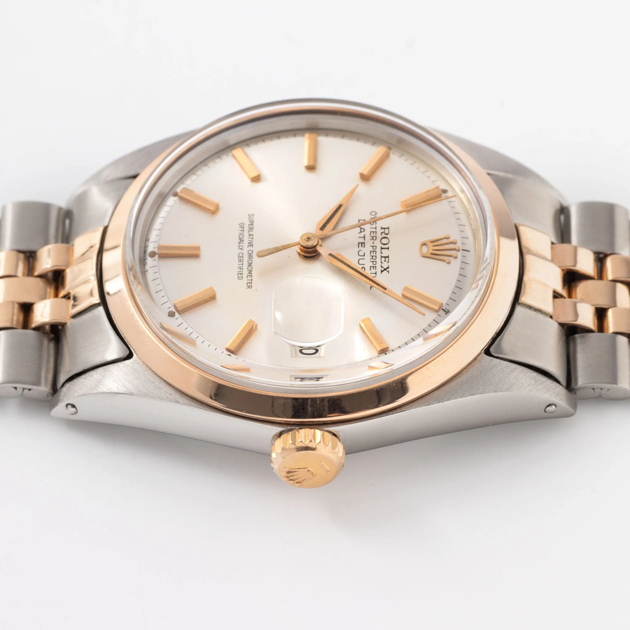 Rolex Datejust Silver Dial Steel and Rose Gold Ref. 1600