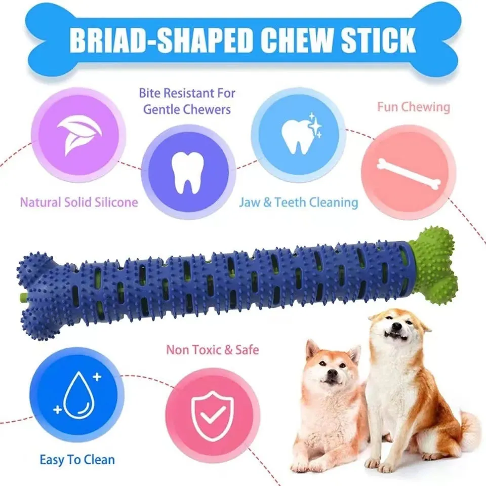 Rubber Dental Toothbrush Chew Toy for Dogs