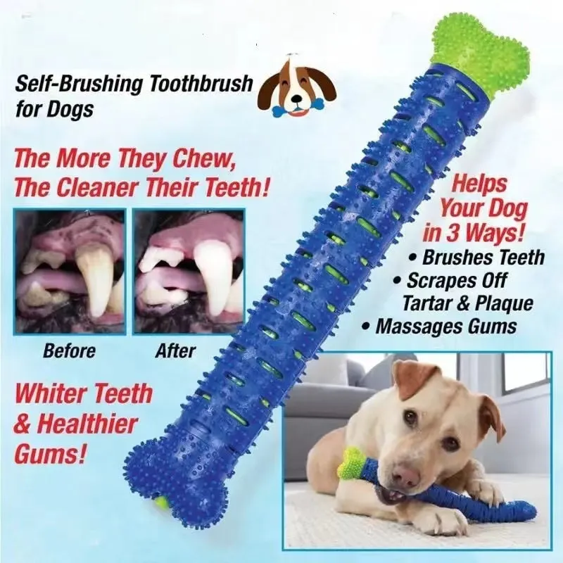 Rubber Dental Toothbrush Chew Toy for Dogs