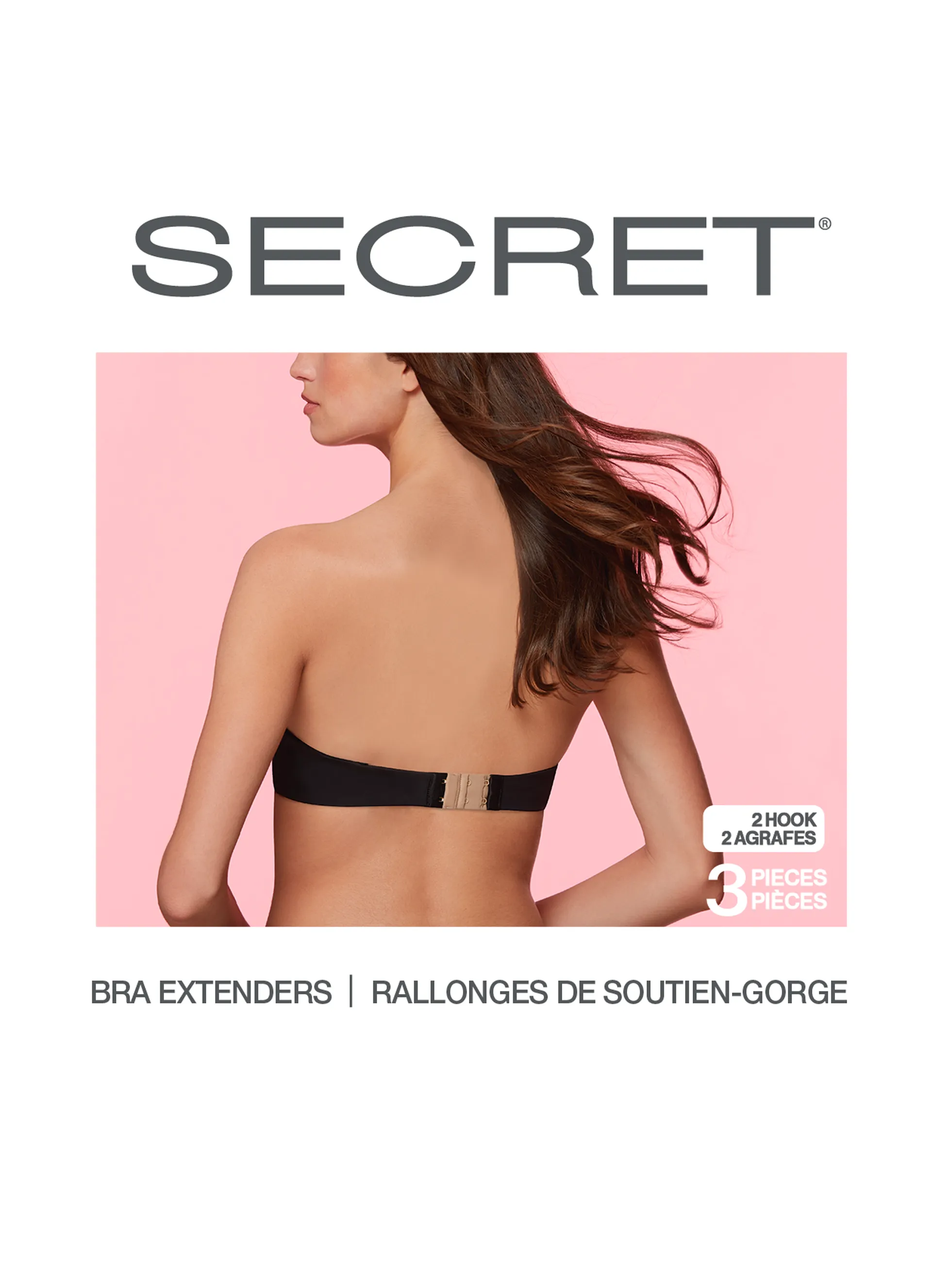 SECRET® 2-Hook Bra Extenders - 3 Pieces