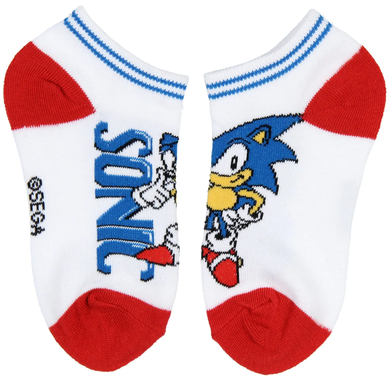 Sega Sonic The Hedgehog Boys' Youth Ankle Socks No-Show Kids Video Game 4 Pairs