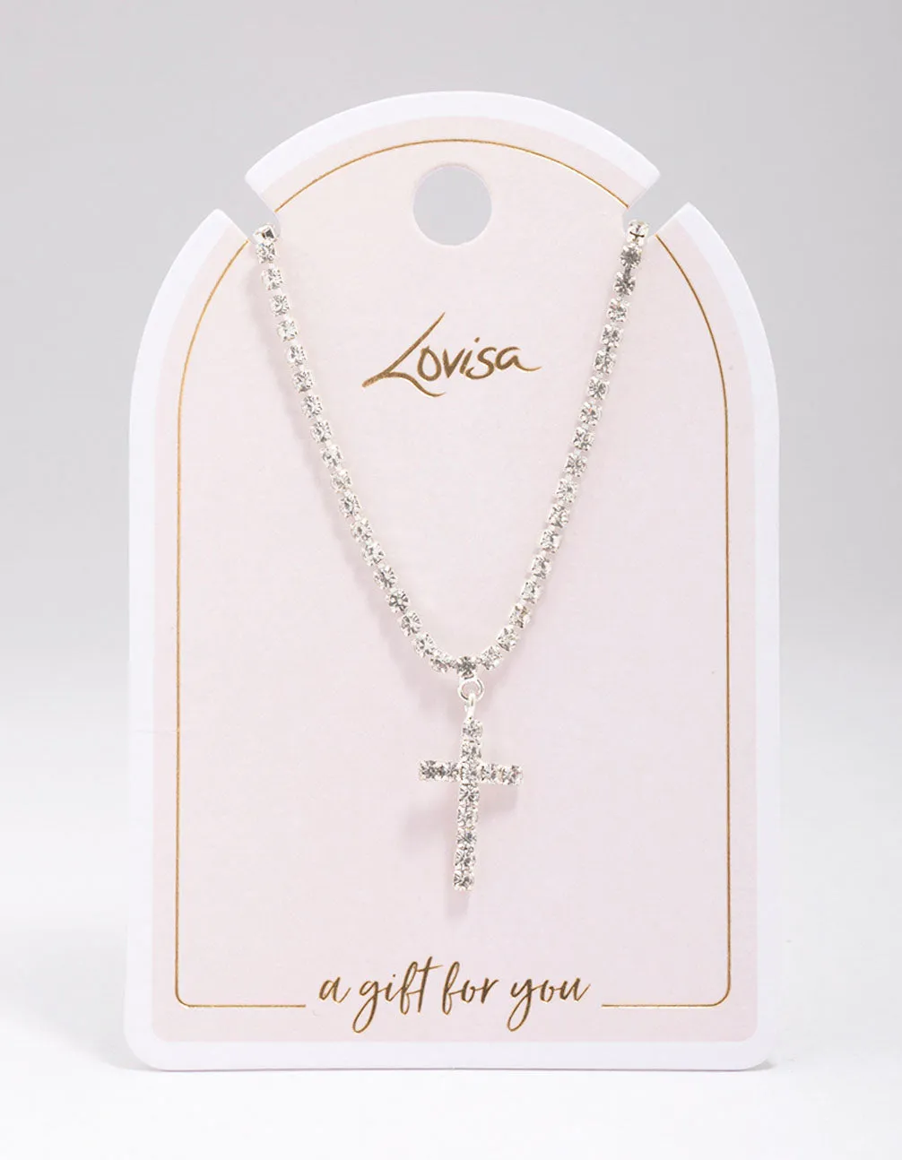 Silver Cup Chain Chain Cross Pendant Necklace