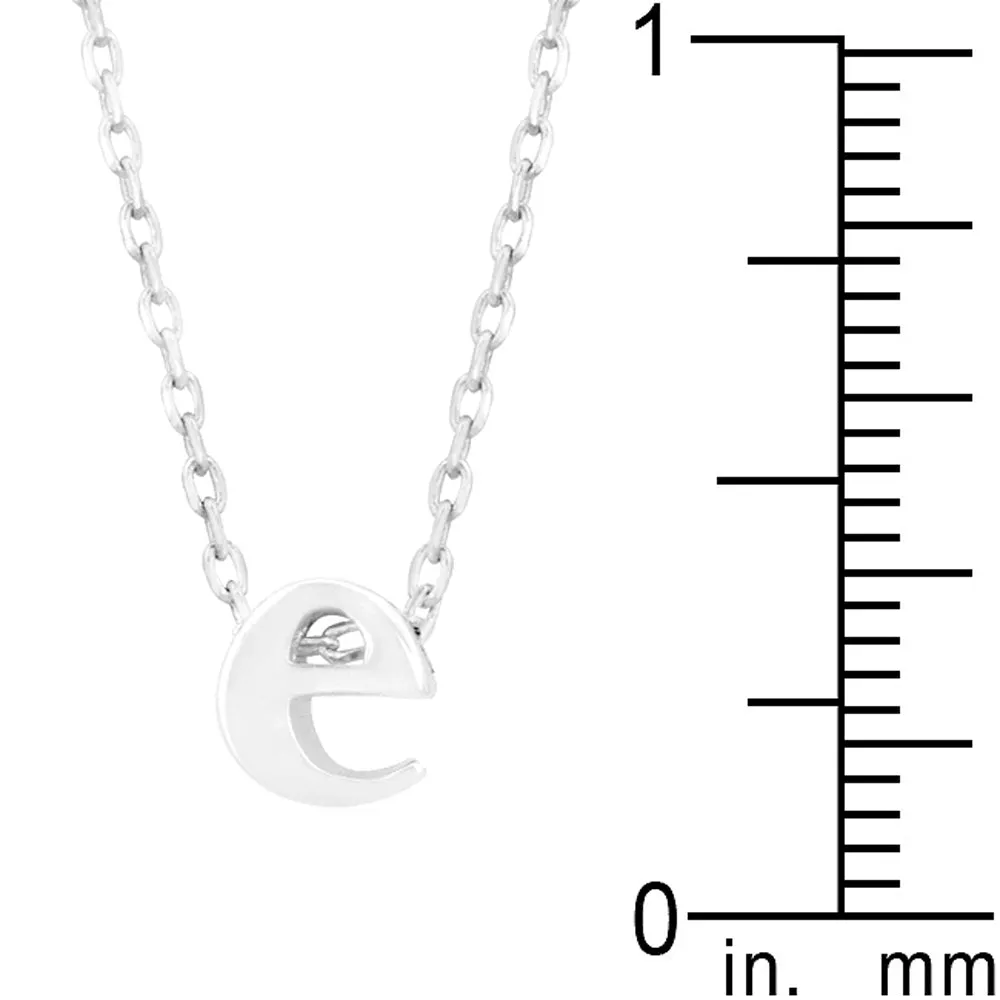 Silver Tone Finish Initial E Pendant