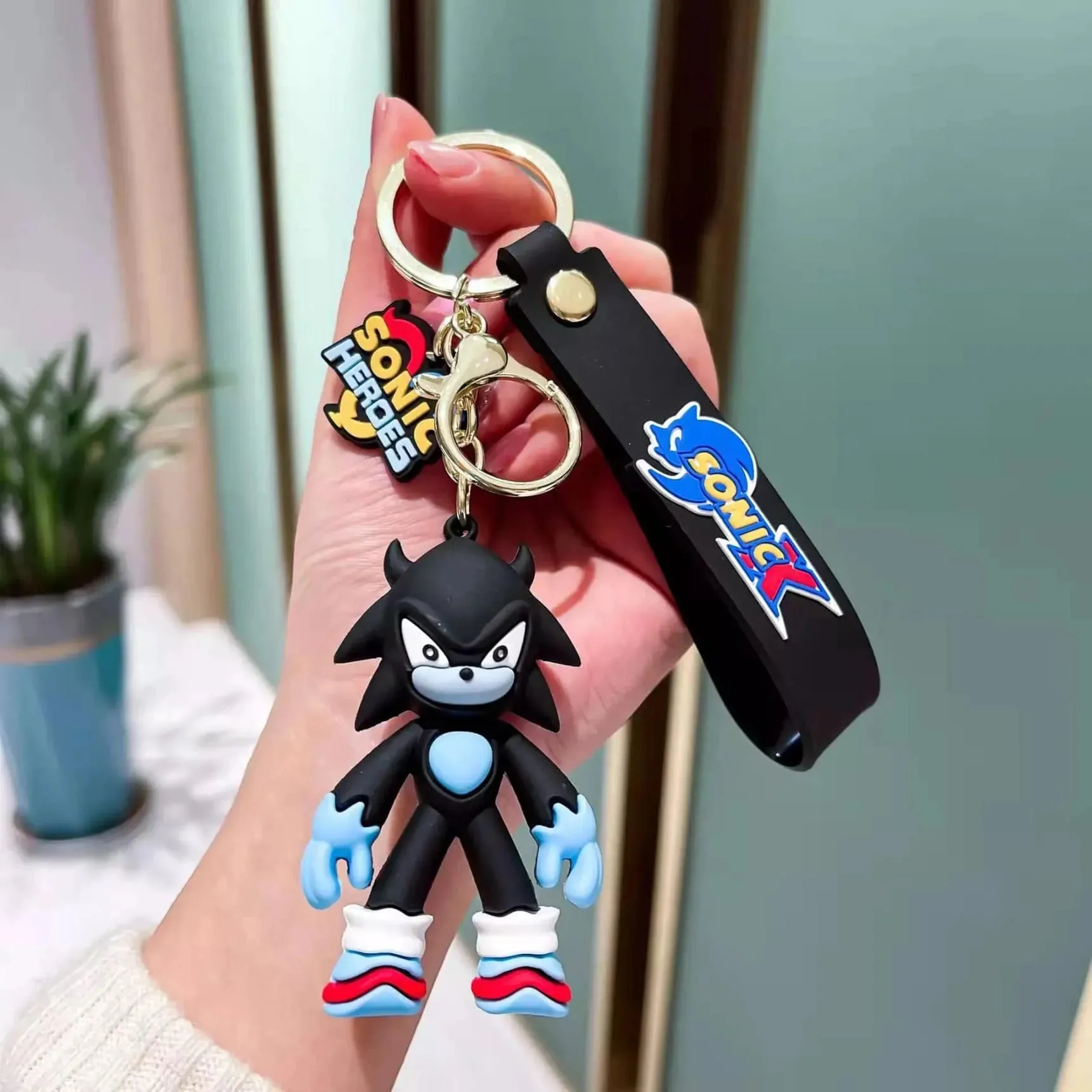 Sonic BLACK Silicone Keychain - High-Quality 3D Design