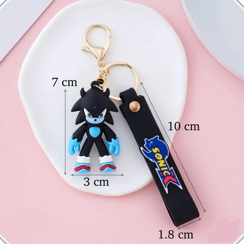 Sonic BLACK Silicone Keychain - High-Quality 3D Design