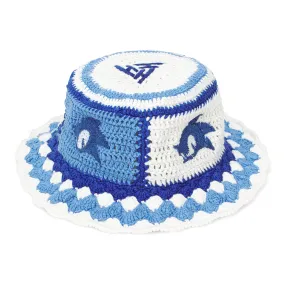 SONIC BLUR CROCHET BUCKET HAT (WHITE/BLUE)